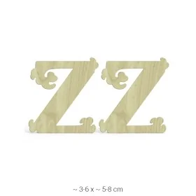 KD246 Dekoratif "Z" Harfi Ahşap Boyanabilir Obje